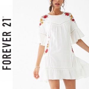 f21 bohemian embroidered dress